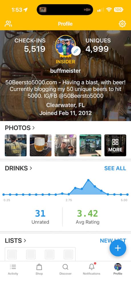 UNTAPPD app - beer log